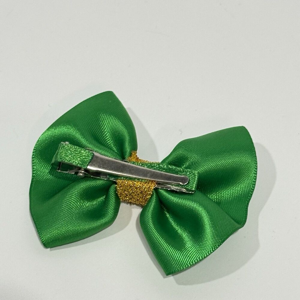 Hair Bow Set 2 Hairpin For Girls Green 2 Inch New - Picture 4 of 10